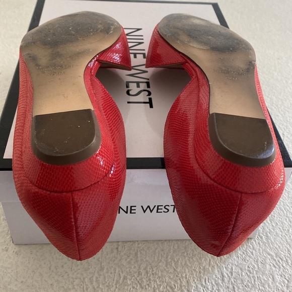 EUC Nine West Orange D’Orsay pointy toe flats - Picture 9 of 10